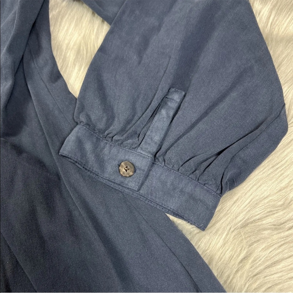 Madewell (Re)sponsible Long Sleeve Blue Button Front Mini Dress - Picture 7 of 13